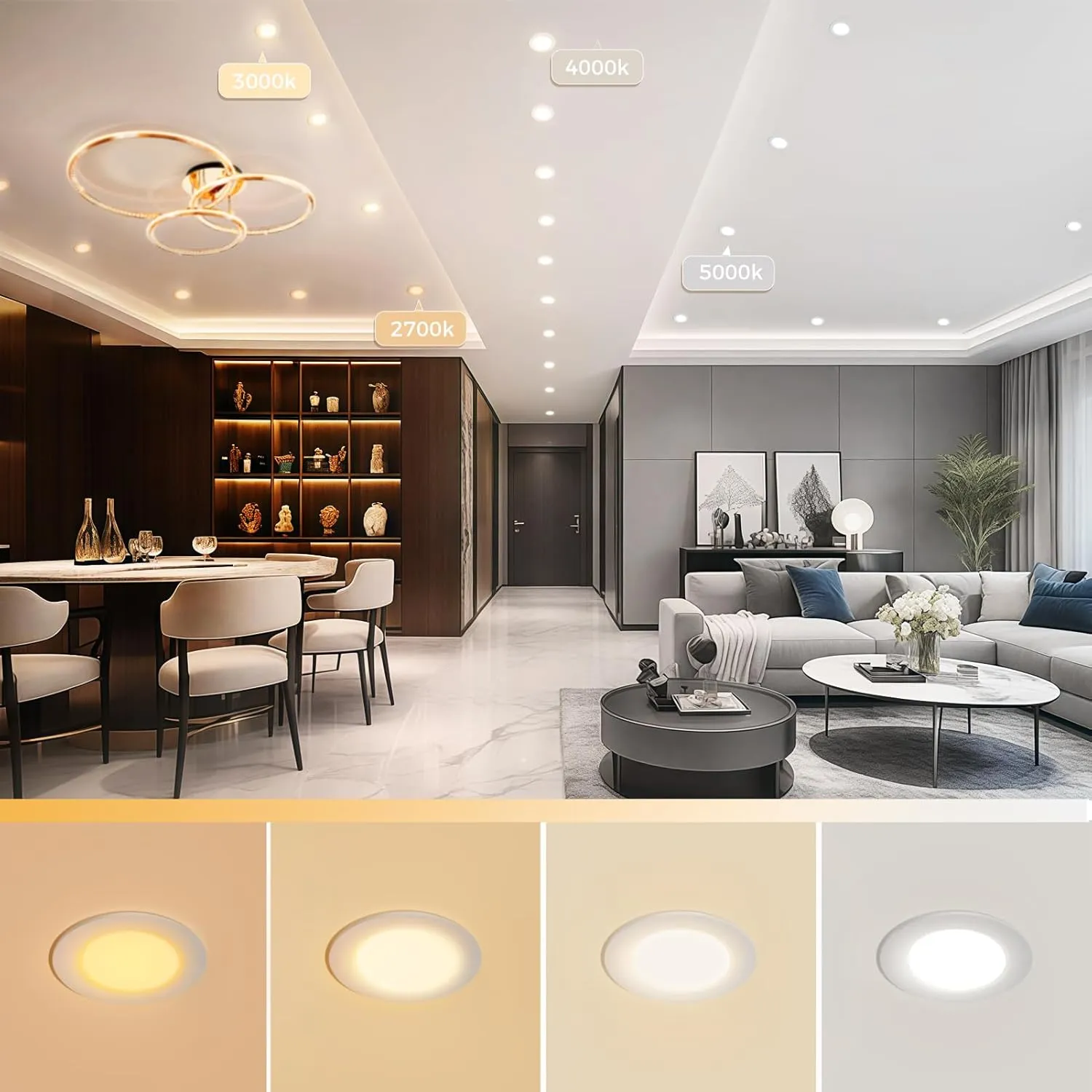 YGS-Tech 3.5 Inch LED Recessed Lighting, Dimmable Downlight 7W(55W Halogen Equivalent), CRI80, 4000K Natural White, Ceiling Light with LED Driver(10 Pack)