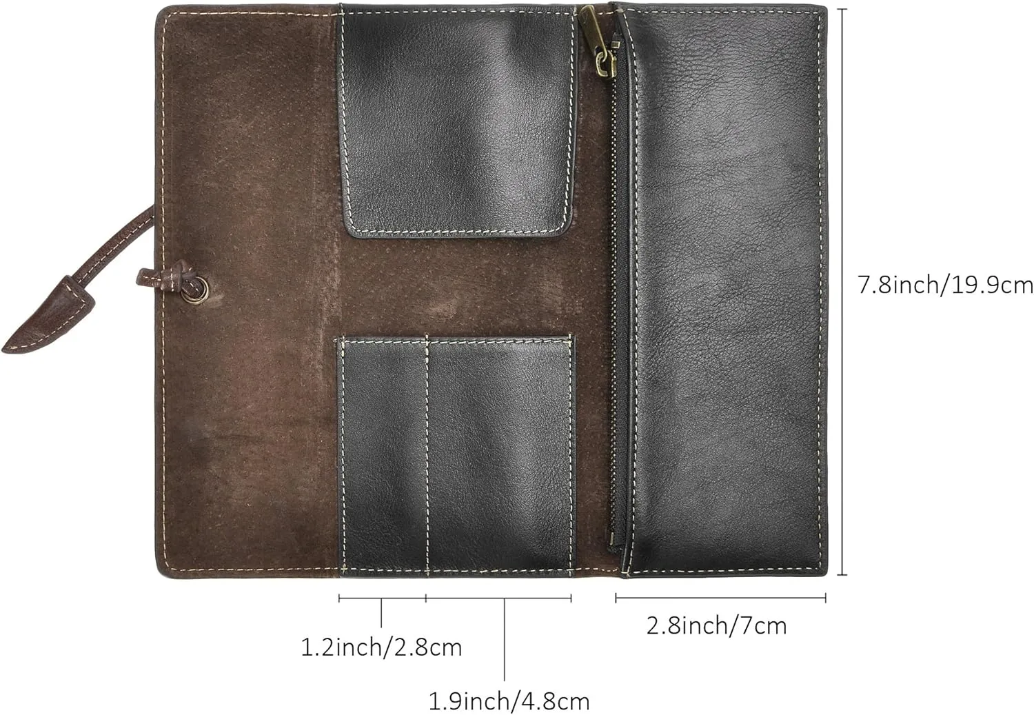 ZLYC Handmade Leather Pencil Case Soft Roll Bag Stationery Gift for Student